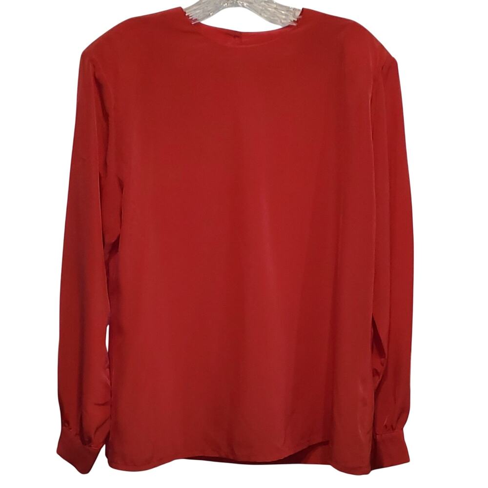 Country Sophisticates Pendleton Pink Long Sleeve Silky Blouse Plus Size 16